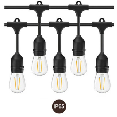 

Gobestart Waterproof LED Outdoor String Lights Hanging 2W Vintage Edison Bulbs