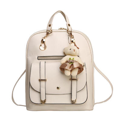 

Fashion 8 Colors Women Student Preppy Style Bear Pendant Bookbag Backpack