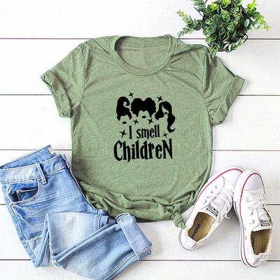 

Nomeni Women Casual Halloween Print Short Sleeves O-Neck Loose T-Shirt Blouse Tops