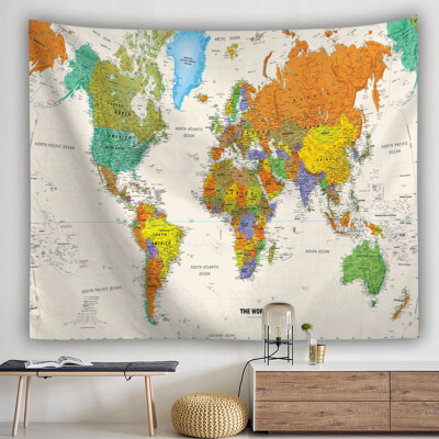 

Toponeto Vintage World Map Wall Tapestries Hanging Hippie Tapestry Bedspread Yoga Mat New