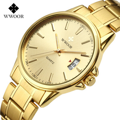 

WWOOR grip love steel belt calendar waterproof mens watch mens watch business