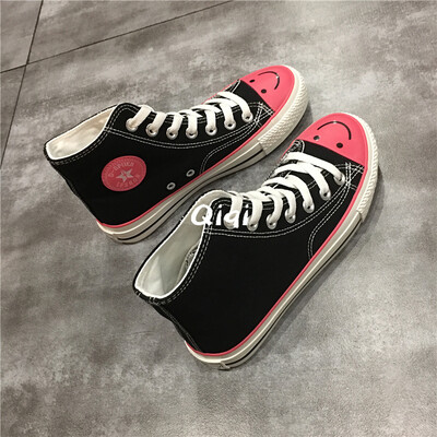 

In the summer of 2019 the new high-heeled canvas shoes were made up of students Korean board shoes ulzzang