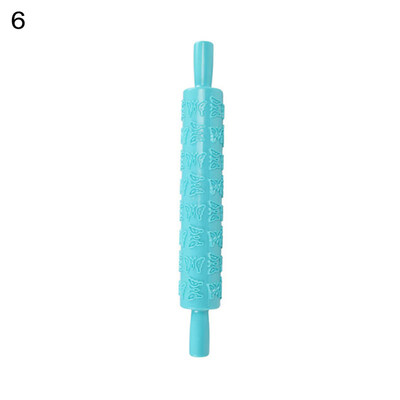 

Lovely Engraved Pattern Plastic Pastry Rolling Pin Roller Kitchen Baking Tool
