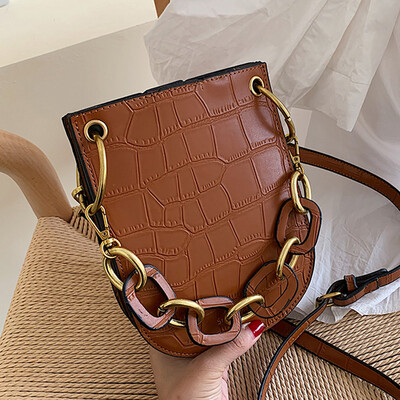 

2019 new Korean version of crocodile handbag single shoulder oblique satchel chain summer fashion U-shaped womens bag
