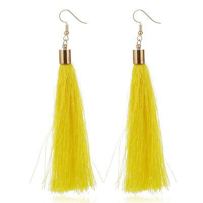 

New Brand Many Colors Handmade Long Tassel Dangle Earrings Women Fashion Jewelry Bohemia Drop Earrings Vintage Ethnic Pendientes