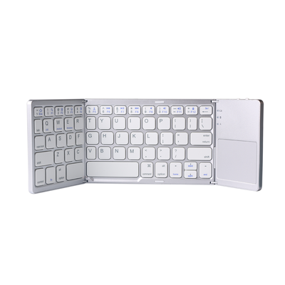 

Portable Twice Folding Bluetooth Keyboard BT Wireless Foldable Touchpad Keypad for IOSAndroidWindows ipad Travel Keypad