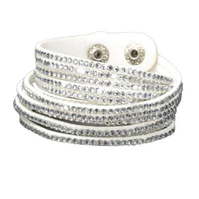 

Personality Solid Drill Colourful Rhinestone Multi-Layer Leather Rope Manual Bracelet Unisex Pair Jewellery