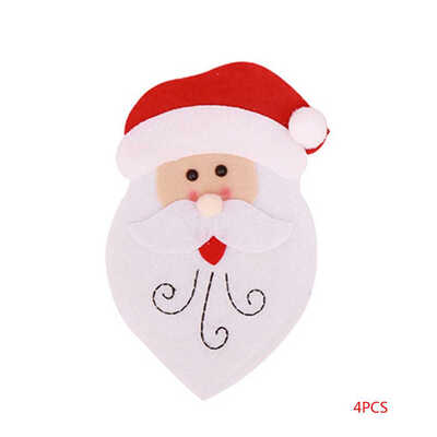 

Santa Fork Cutting Utensil Christmas Xmas Spoon Case Sleeve Protector Clothes Bag Tableware Decoration