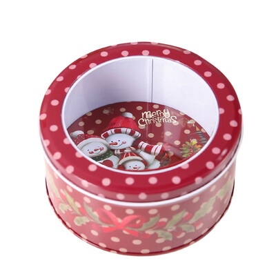 

Christmas Candy Gift Tin Box Kids Gift Mailbox Case Christmas Santa Claus Snowman Printed Sealed Jar Packing Boxes Decor