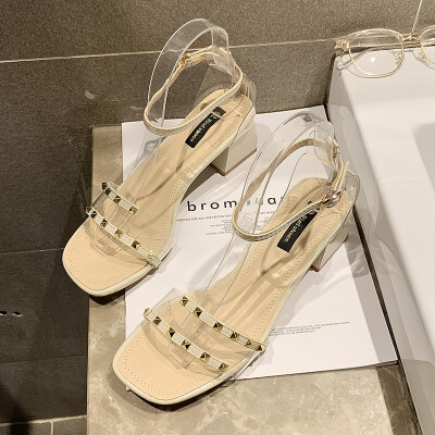 

White&sandal women in summer all-in-one fashion Roman with fairy hi late evening high heel