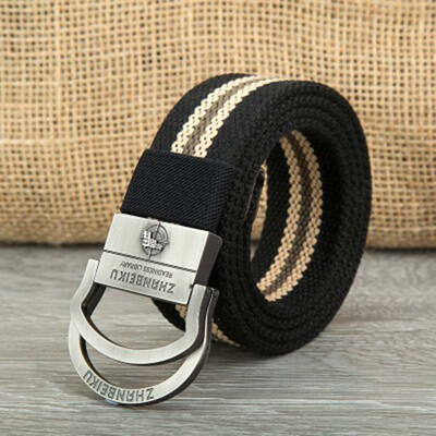 

Double ring buckle Men belt Quality canvas Alloy buckle Man&Women belt Outdoor casual Men cowboy belt 110-140 cm