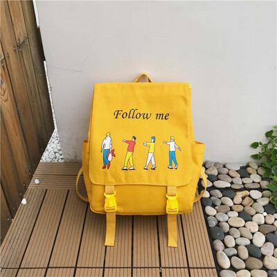 

Ins schoolbag female Korean version high school backpack college students simple antique fashion Canvas Shoulder Bag