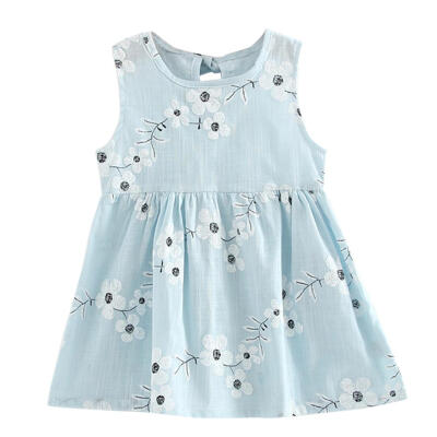 

Sweet Fashion Summer Girls Kids Morning Glory Floral Sleeveless Vest Dress