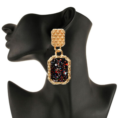 

New Exaggerated Punk Heavy Metal Earrings gold Color Drop Earring Geometric Statement Earrings For Women Jewelry
