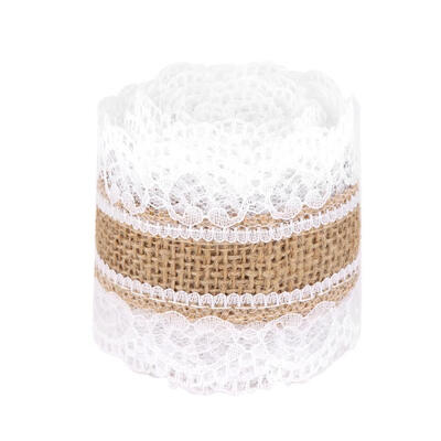 

2mroll Natural Vintage Jute Burlap Ribbon DIY Knitting Threaded Lace Rope