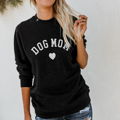 

Nomeni Womens Letter Print Fashion Long Sleeve Sweater Splicing Sweatshirt Blouse Tops