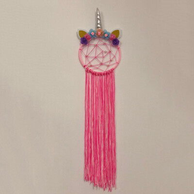 

Girls Unicorn Dream Catcher Bedroom Nursery Handwoven Handmade Wall Hanging Gift