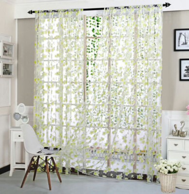 

Floral Tulle Voile Door Window Curtain Drape Panel Sheer Scarf Home Decor UK