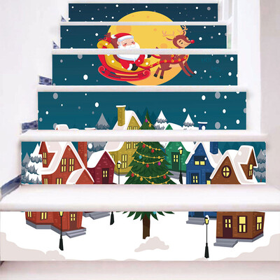 

〖Follure〗Christmas 3D Simulation stair stickers Waterproof Wall Stickers DIY Home Decor