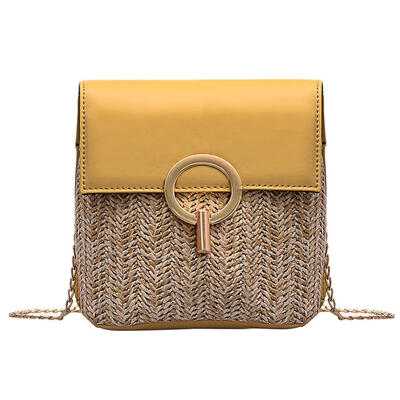 

Straw Woven Shoulder Small Messenger Handbags Women Chain Crossbody Tote
