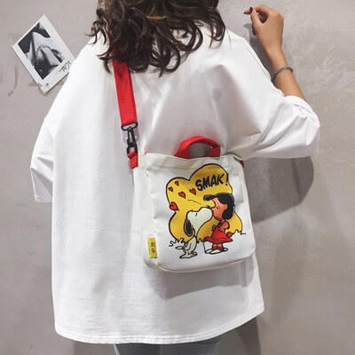 

Cute bag female 2019 new wave Korean version of the wild foreign air canvas shoulder Messenger bag college tote bag