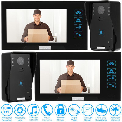 

KKmoon® 7" Video Door Phone Intercome Doorbell Touch Button Remote Unlock Night Vision Rainproof Security CCTV Camera Home Surveil