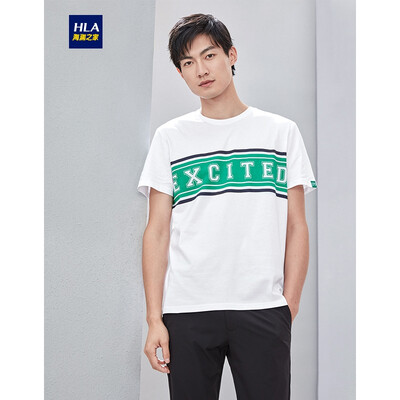 

HLA Haishu House Short Sleeve T-Shirt Male 2019 Summer New Simple Round Collar Youth Sports Short T Mens HNTBJ2R242A White White Inlay Q2190104A56
