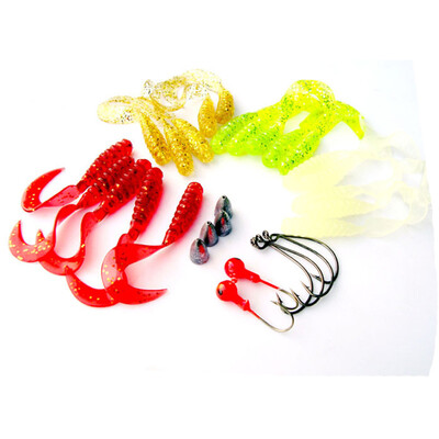 

Saidsome 31Pcs Soft Worm Lure Lure Set Head Jig Hooks Fishing Baits Set Tackle fishing bait fishing lure
