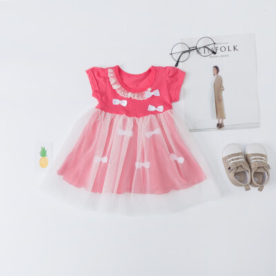 

Summer Dress Casual Baby Girls Sleeveless Cute Lace Design Dress Kids Toddler Pageant Princess Sweet Fashion Sundress