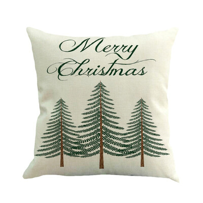 

Christmas Festival Cushion Cover Santa Snowman Printing Pillowcase Sofa Bed Home Decorative Pillow Cover Throw Cushion Cover