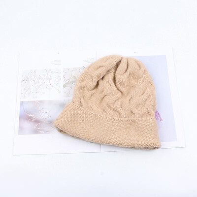 

Women Thick Twist Thread Knitted Bonnet Beanies Hat Candy Color Ribbed Autumn Winter Baggy Crochet Cap Warm Skullies Headwear