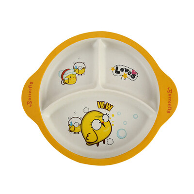 

Toponeto Bamboo fiber childrens cartoon Plate environmental protection baby cutlery