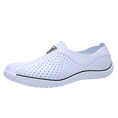 

men shoes 2019 summer solid color Mens Fashion Casual Hollow Out Breathable Slip On Sport soft Outdoor Rubber Beach Shoes