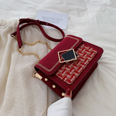 

Foreign gas womens bag summer rivet chain small square bag new 2019 fashion single shoulder slanted small square bag