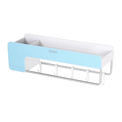 

Ecoco Bathroom Shelf Storage Organizer Wall Mounted Magnetic Shower Shelf Kitchen Storage Basket Rack with Towel Bar