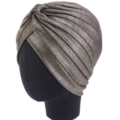 

Women Indian Turban Hat Head Wrap Stretchable Chemo Cancer Pleated Hijab Cap