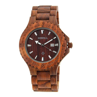 

Men Leisure Waterproof Luminous Quartz Watch with Calendar Wood Wrist Watch