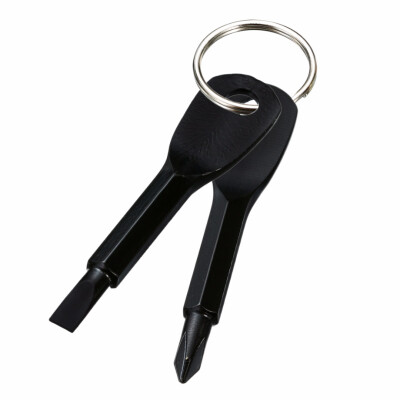 

Portable Flat Head 2 Key Ring Key Chain Screwdriver 2 In 1 Stainless Steel Tool