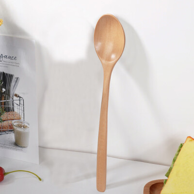 

Gobestart Wooden Spoon Fork Bamboo Kitchen Cooking Utensil Tools Soup-Teaspoon Tableware