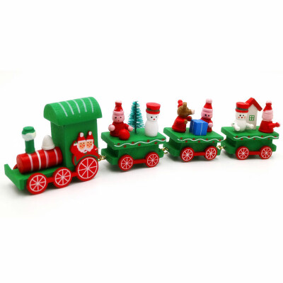 

Happy Christmas Wooden Train Toys Kids Children Playset Gift Home Ornament Decor