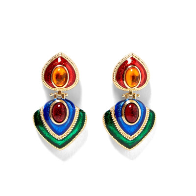 

AOTEMAN 2019 good quality Statement Earrings wedding jewelry Women Brand vintage Crystal Statement Earrings ZA Earrings