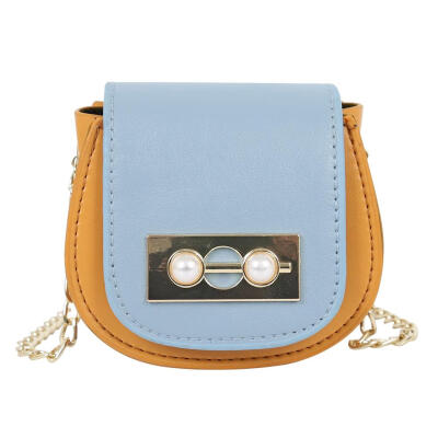 

Pearl Decor Mini Kids Shoulder Handbags Women Leather Crossbody Saddle Bags