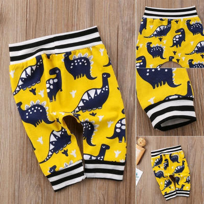 

Kids Baby Boy Girl Cute Dinosaurs Long Pants Leggings Trousers Bottoms Yellow Fit For 1-5T