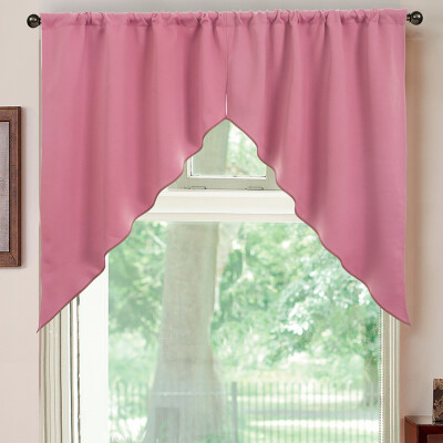 

Gobestart Elegant Sheer Organza Kitchen Rod Pocket Window Curtain Treatment Set
