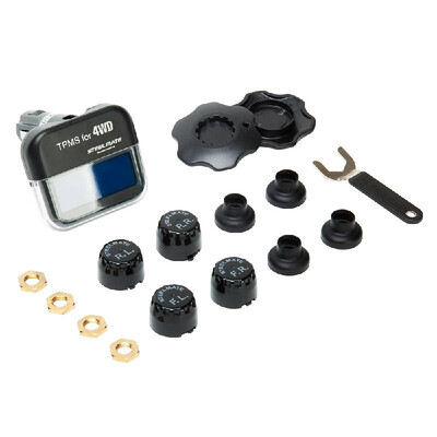 

Steelmate TP-03S TPMS Tire Pressure Monitoring System with Adjustable LCD Display Cigarette Plug 4 Valve-cap External Sensors Bar
