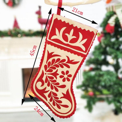 

Large Christmas Stockings Gift Non-Woven Embroidery Holiday Party Christmas Fireplace Living Room Room Decoration