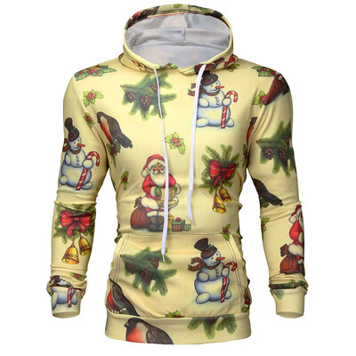 

Toponeto Mens Casual Christmas Funny 3D Print Party Long Sleeve Hoodie Top Blouse Coat