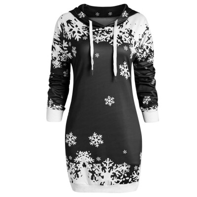 

Starmoon Fashion Women Merry Christmas Snowflake Printed Tops Hooded Sweatshirt Blouse