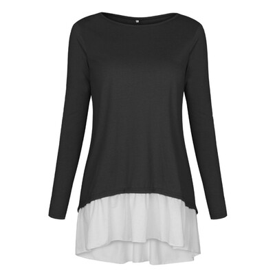 

Women Sweatshirts Autumn Long Sleeve Tops Pullovers Patchworks Women Clothing
