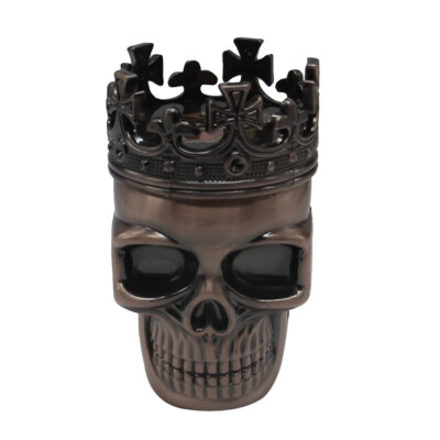 

3 Layers Skull Metal Herb Tobacco Spice Smoking Grinder Hand Crank Crusher